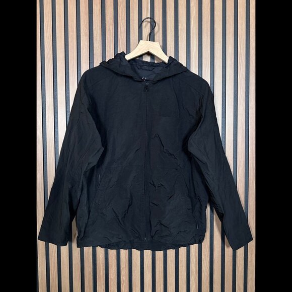 Lululemon Jacket XS Mens Black Oversized Textured Full Zip 100% Nylon Raincoat - Picture 1 of 8